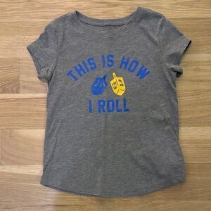 Old Navy Gray Tee with Blue and Yellow Print
